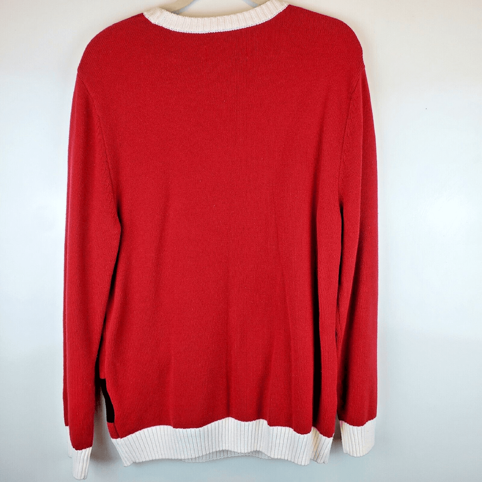 Ugly Christmas Sweater Brand Women's Size XL Tunic Red And White Santa Pullover - Thumbnail 2