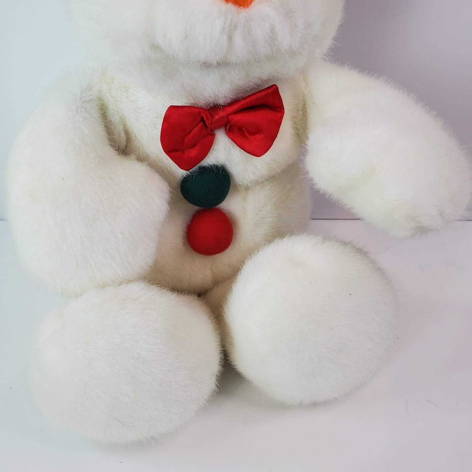 Beta Toys Snowman Stuffed Plush Black Hat Buttons Bow Tie Carrot Nose 19" - Thumbnail 3