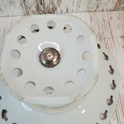 Vintage Elsie K Bruhn Club 1957 Pedestal Serving Tray Roses & Butterfly Floral - Thumbnail 5