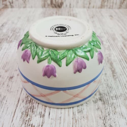 Vtg Houston Harvest Gift Easter Candy Ceramic Jar Dish With Bunny Rabbit & Chick - Thumbnail 7