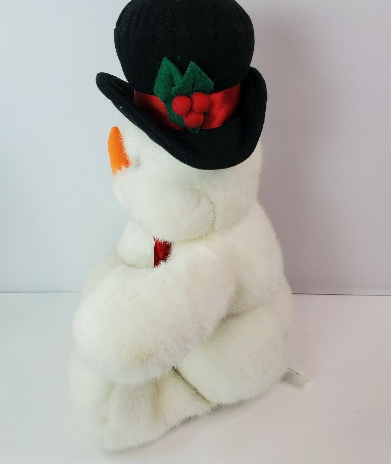 Beta Toys Snowman Stuffed Plush Black Hat Buttons Bow Tie Carrot Nose 19" - Thumbnail 4