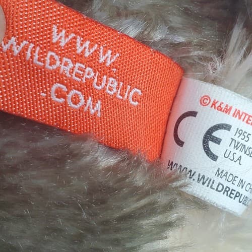 Wild Republic Sitting Gray Wolf Plush Stuffed Animal Toy Realistic 12 in Long - Thumbnail 6