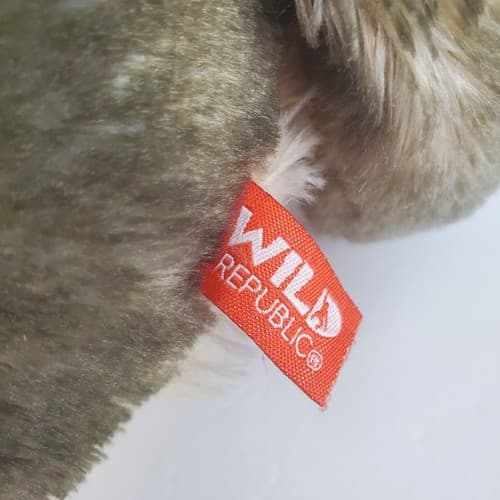 Wild Republic Sitting Gray Wolf Plush Stuffed Animal Toy Realistic 12 in Long - Thumbnail 4