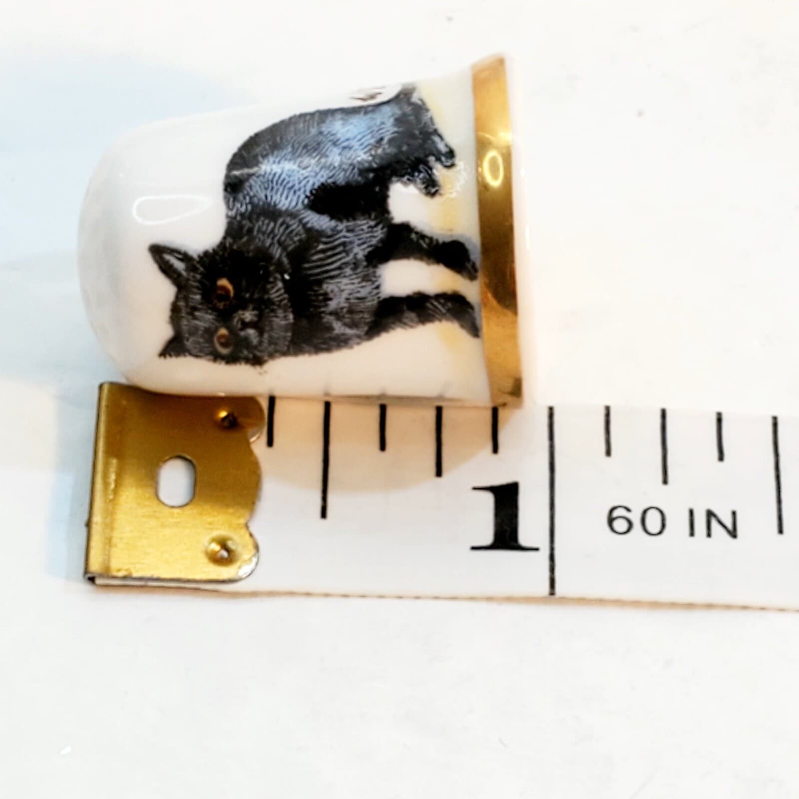 Vtg CAVERSWALL England Porcelain Cats Kittens Sewing Thimble Artist W.R. Tipton - Thumbnail 5