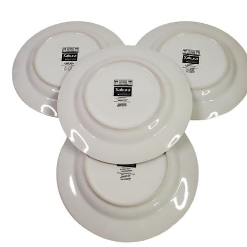 Sakura Debbie Mumm Salad Dessert Plates Snowman Christmas Holiday 8" Lot of 4 - Thumbnail 2