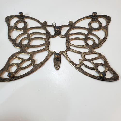Vintage Leonard Silver Plate Butterfly Shaped Trivet Hanging Decorative Kitchen - Thumbnail 4