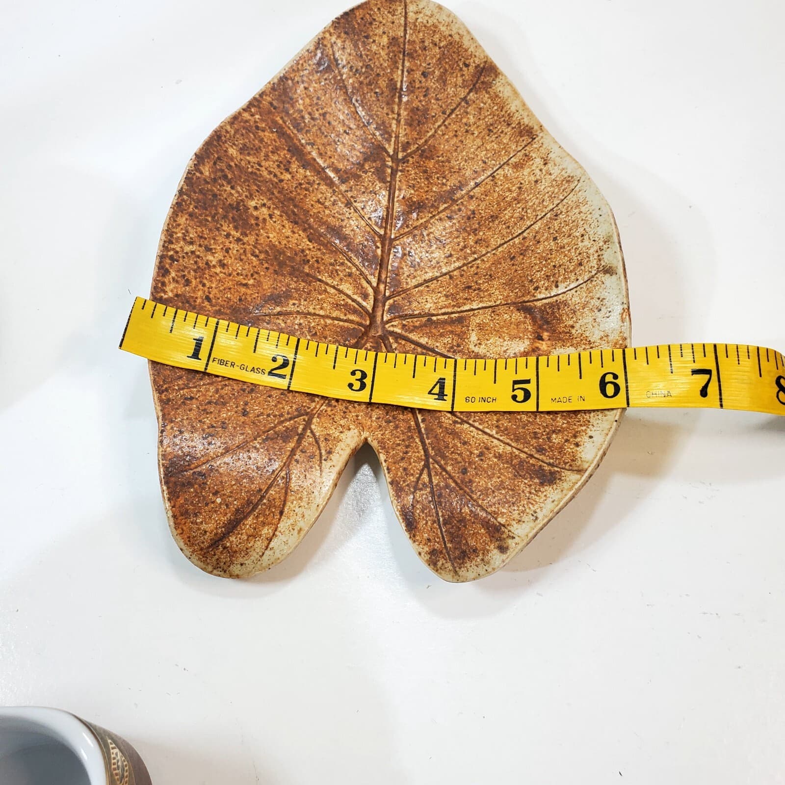 Handmade Studio Pottery Footed Leaf Shaped Decorative Dish Signed Kirby 15 - Thumbnail 7