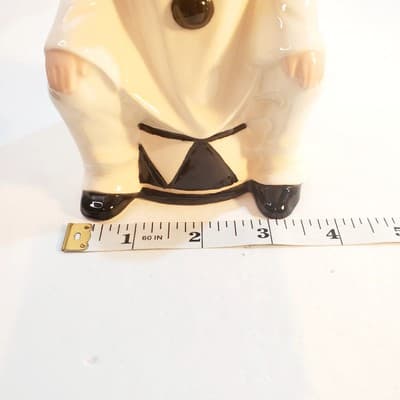 Vtg 1980 Byron Mold Pierrot Sitting Clown Black White Art Deco Ceramic Figurine - Thumbnail 11