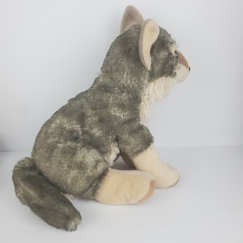 Wild Republic Sitting Gray Wolf Plush Stuffed Animal Toy Realistic 12 in Long - Thumbnail 8