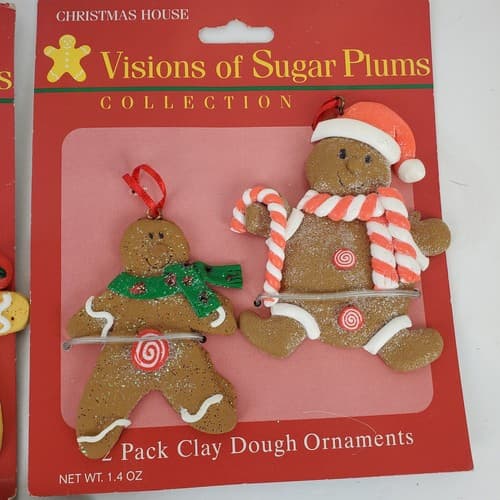 Lot of Of 5 Pkgs Clay Dough Gingerbread Boy & Girl Christmas Cookie Ornaments - Thumbnail 3