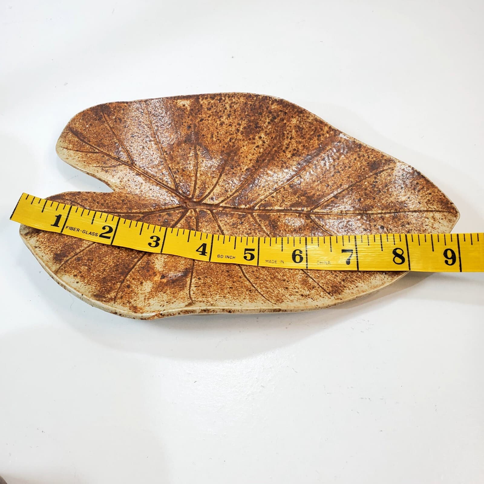 Handmade Studio Pottery Footed Leaf Shaped Decorative Dish Signed Kirby 15 - Thumbnail 6