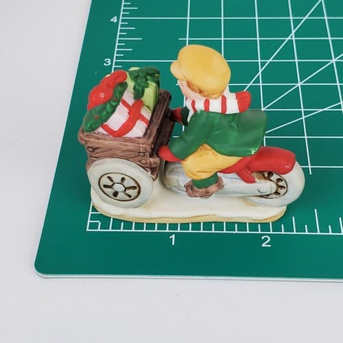 Vtg LEFTON Colonial Christmas Boy Riding Bike & Newsboy Figurines #06546 #06548 - Thumbnail 10