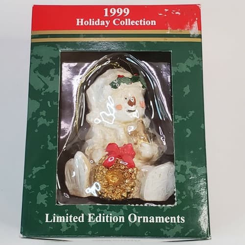 Vintage 1999 Holiday Collection Figural Polyresin Snowman Christmas Ornament