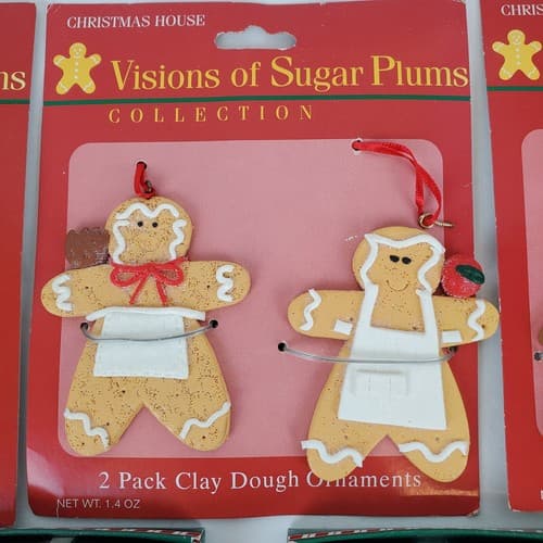 Lot of Of 5 Pkgs Clay Dough Gingerbread Boy & Girl Christmas Cookie Ornaments - Thumbnail 4