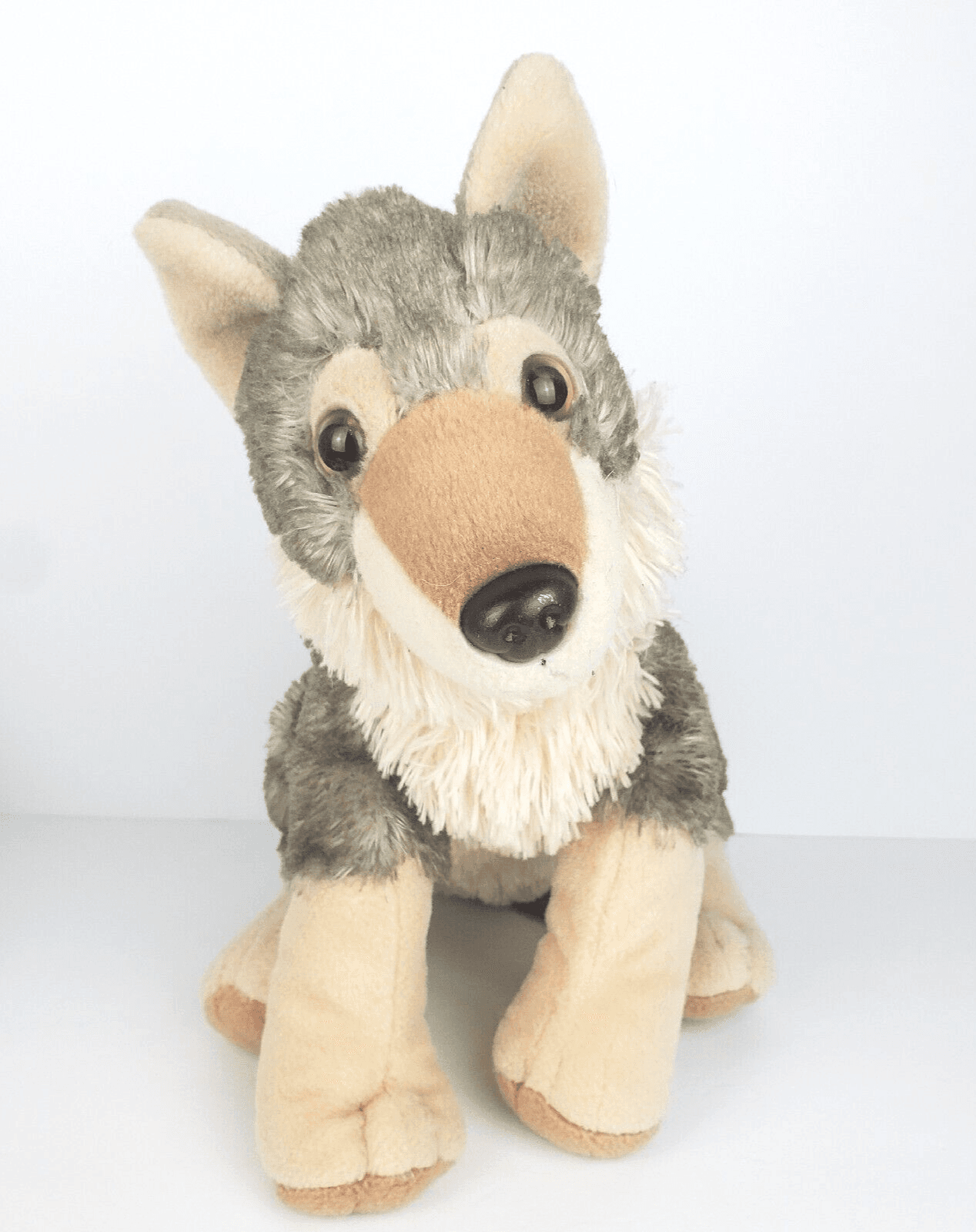 Wild Republic Sitting Gray Wolf Plush Stuffed Animal Toy Realistic 12 in Long