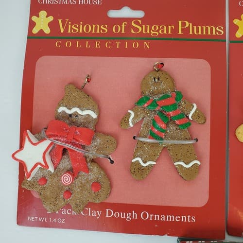 Lot of Of 5 Pkgs Clay Dough Gingerbread Boy & Girl Christmas Cookie Ornaments - Thumbnail 5