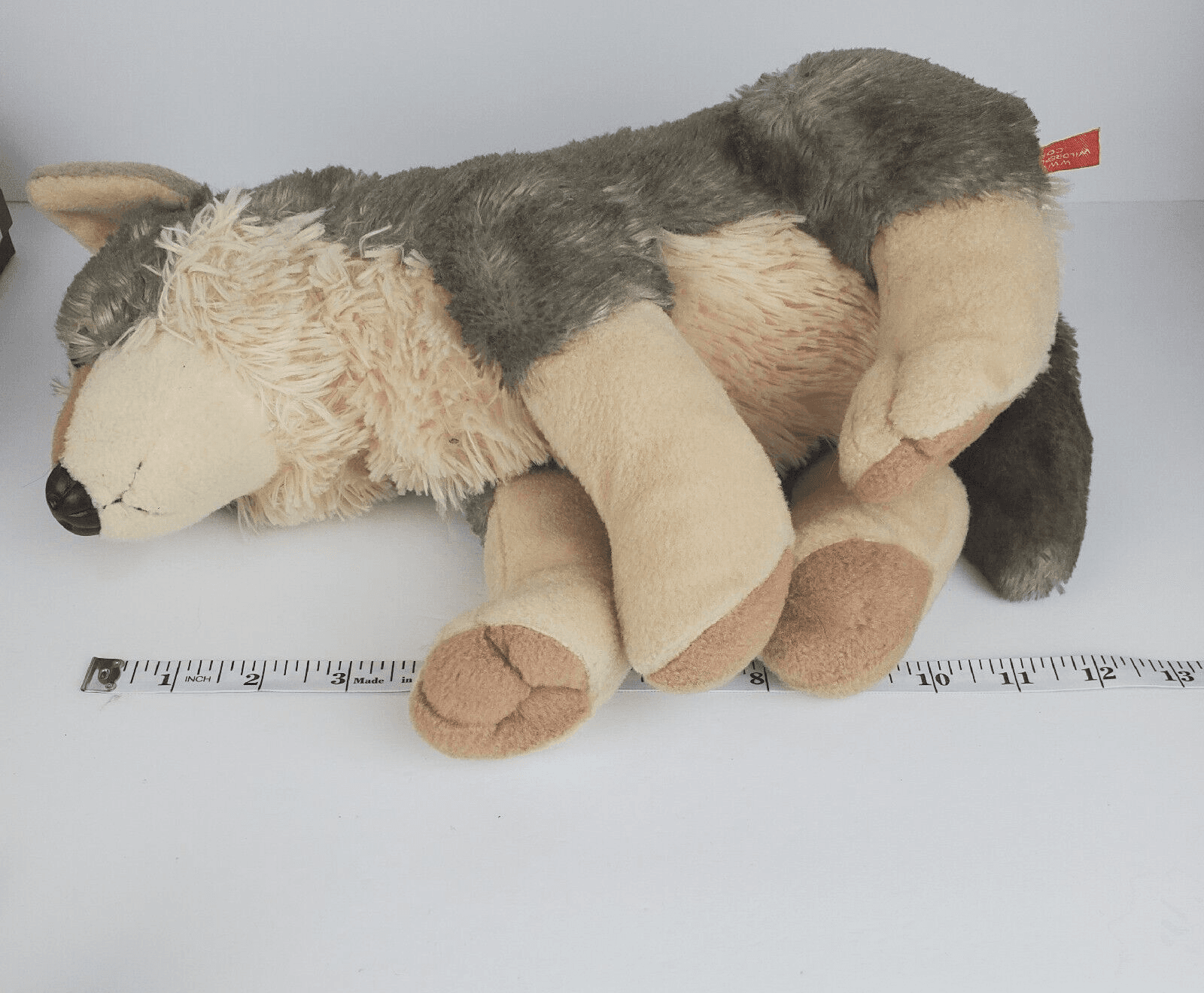Wild Republic Sitting Gray Wolf Plush Stuffed Animal Toy Realistic 12 in Long - Thumbnail 10