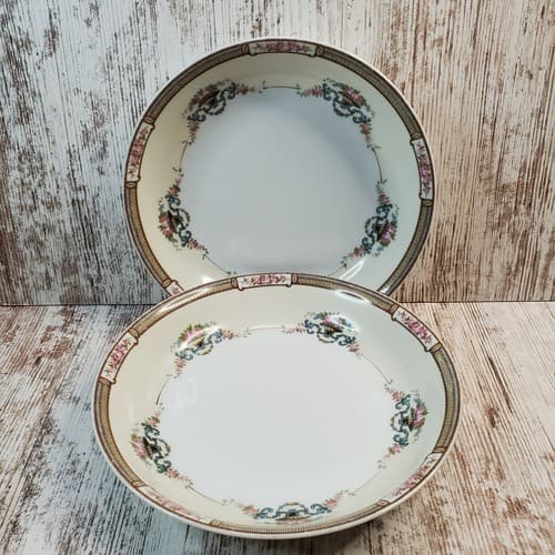 Vintage Noritake M China Flowers Floral Soup Cereal Bowl Set of 2 Made in Japan