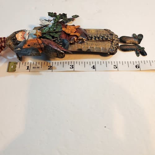 3D Metal Old World Santa Dangle Feet Folk Art Christmas Ornaments Birds Lot of 2 - Thumbnail 5