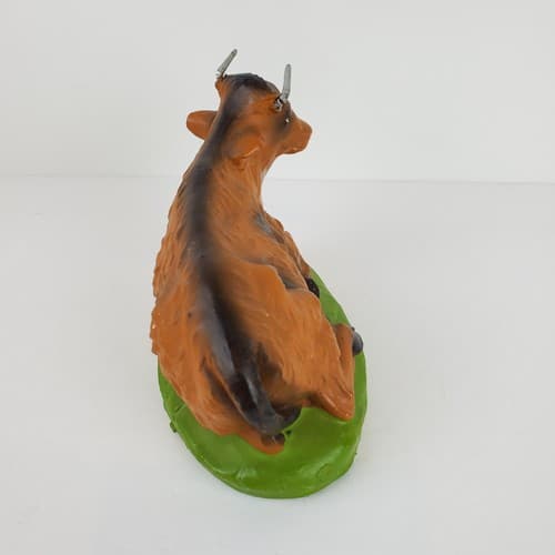 Vtg Paper Mache Christmas Nativity Figure Painted in Italy Laying COW w/ Horns - Thumbnail 7