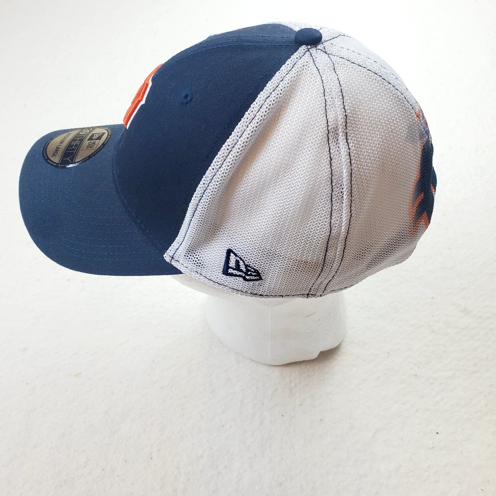New Era 39THIRTY MLB Detroit Tigers Hat Cap Stretch Fit Navy/Blk White Men's M/L - Thumbnail 3