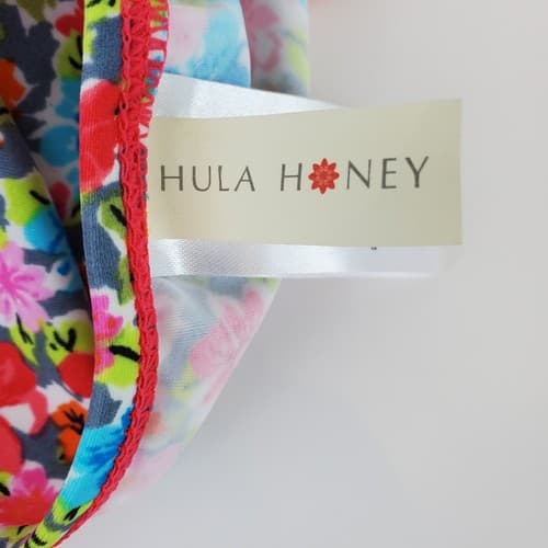 Hula Honey Floral and Polka Dot Print Bikini Swim Bottom Size XL Pink Blue - Thumbnail 6