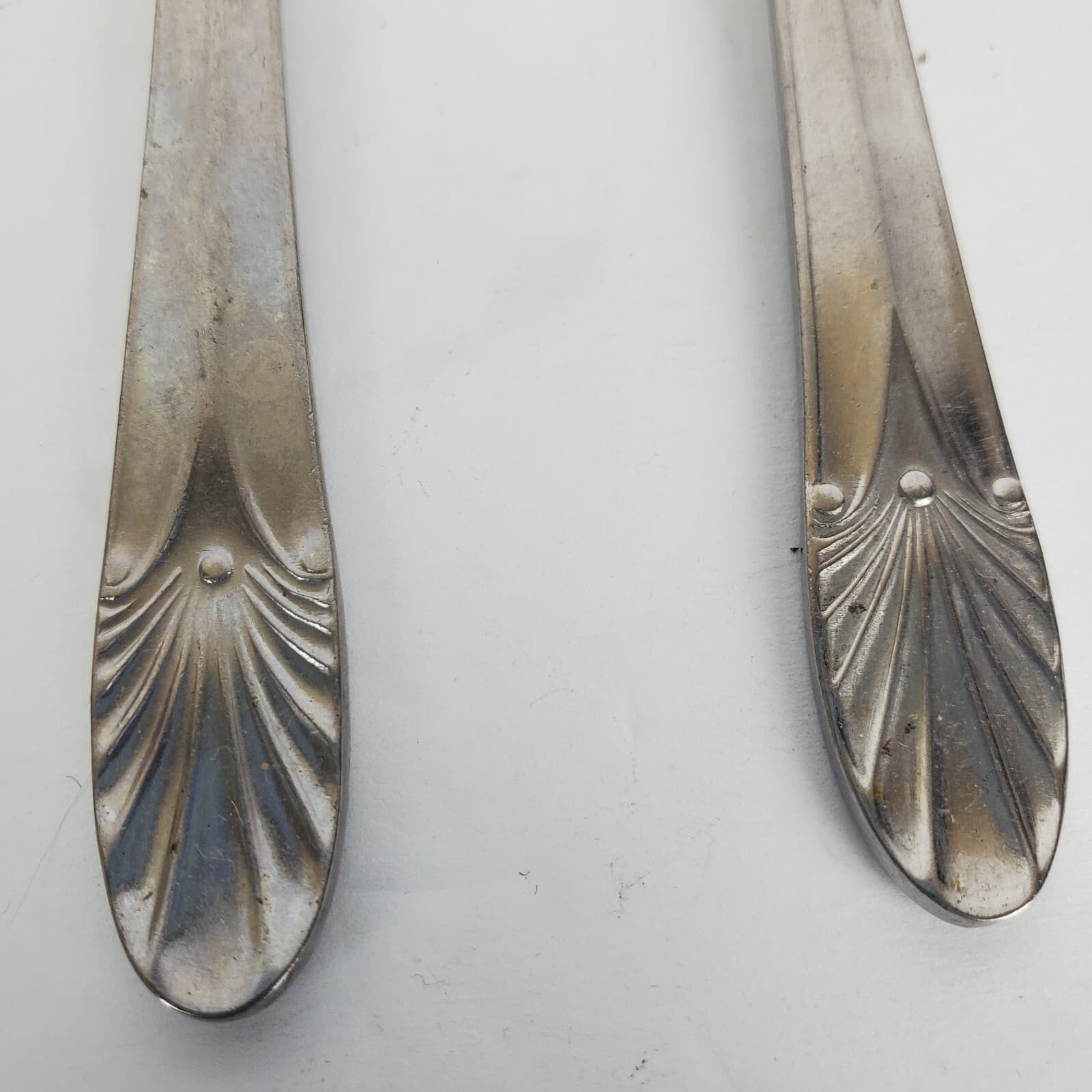 Stainless AURAL Japan Art Deco Design Butter Knife and Sugar Spoon Flatware - Thumbnail 2