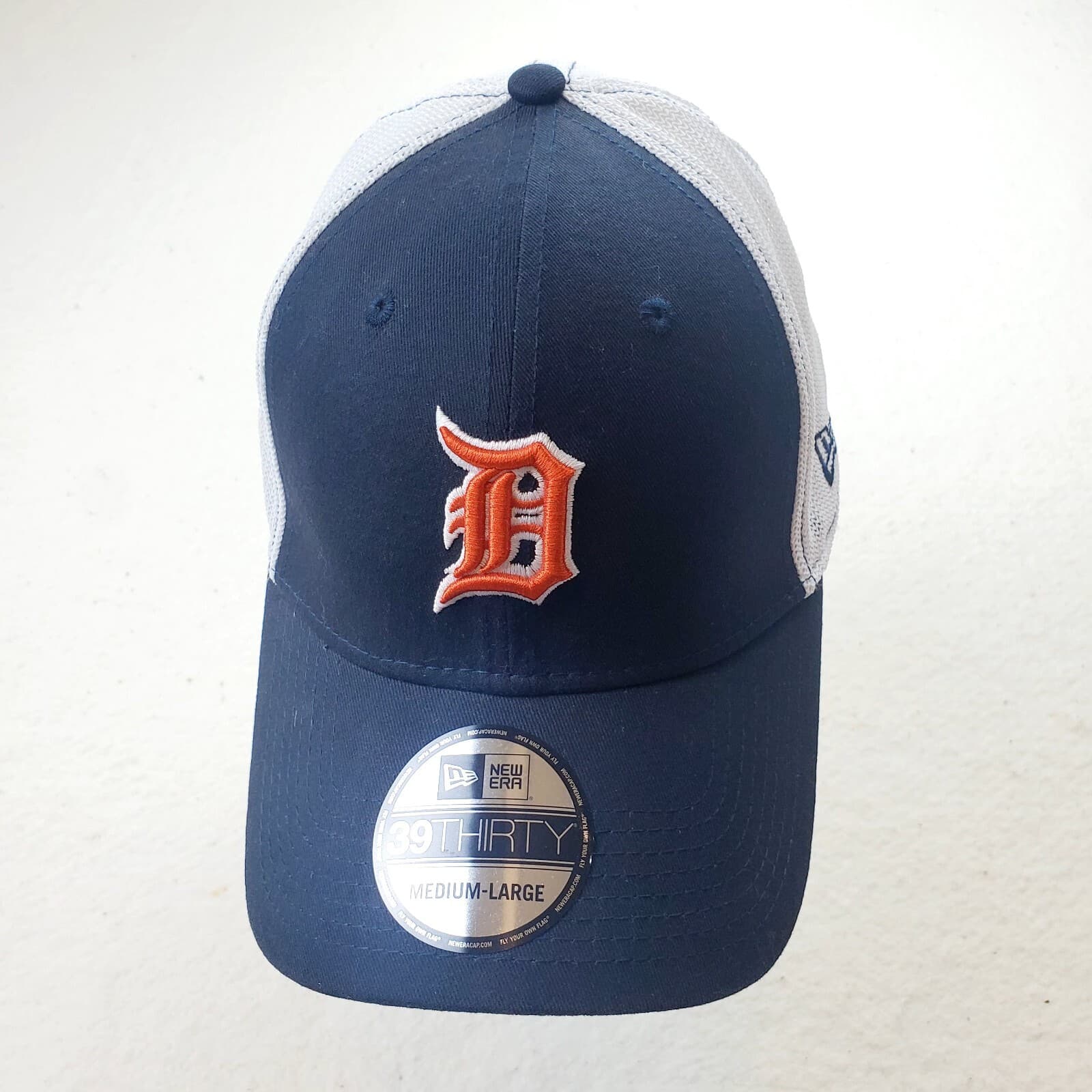 New Era 39THIRTY MLB Detroit Tigers Hat Cap Stretch Fit Navy/Blk White Men's M/L