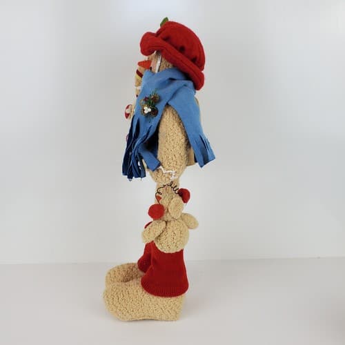 Vintage Christmas Gingerbread Long Leg Plush Figurine Holiday Decor Doll 14" - Thumbnail 4