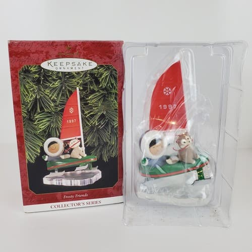 Hallmark Keepsake Ornament Frosty Friends 18th In The Series 1997 Sailing w/ Box