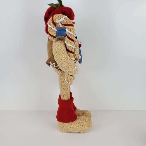 Vintage Christmas Gingerbread Long Leg Plush Figurine Holiday Decor Doll 14" - Thumbnail 2