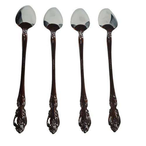 Imperial CHALMETTE Stainless Korea Iced Tea Spoons 7 1/2" Flatware Floral Set 4 - Thumbnail 2