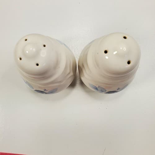 Pfaltzgraff Memories Blue Rose Glossy Finish Salt & Pepper Shaker Set Stoneware - Thumbnail 2