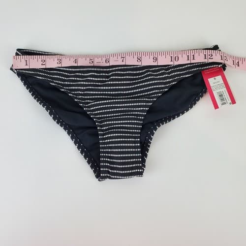 Xhilaration Jr Cheeky Striped Dots Print Size S Black White Bikini Swim Bottom - Thumbnail 6