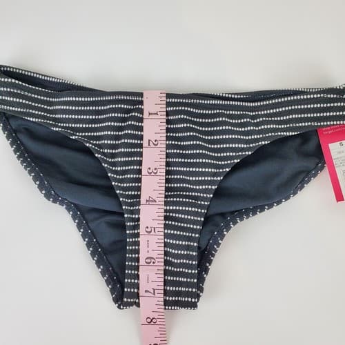 Xhilaration Jr Cheeky Striped Dots Print Size S Black White Bikini Swim Bottom - Thumbnail 7