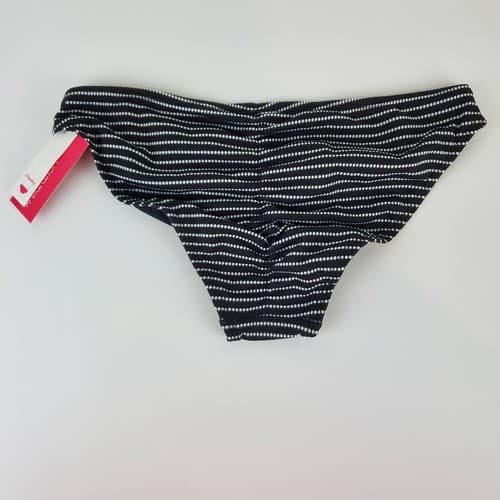 Xhilaration Jr Cheeky Striped Dots Print Size S Black White Bikini Swim Bottom - Thumbnail 4