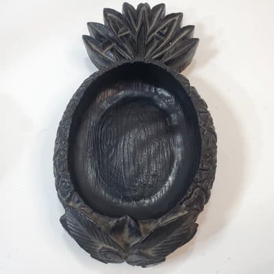 Vintage Pineapple Shaped Ashtray Made From Lava In Hawaii Trinket Dish