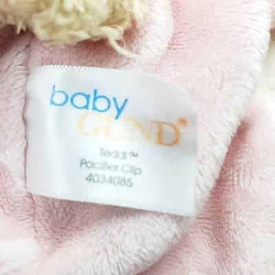Baby Gund Pink Bear Teddi Paci Pacifier Clip Holder Plush Lovey Lovie 10 inch - Thumbnail 6