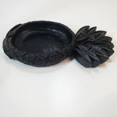 Vintage Pineapple Shaped Ashtray Made From Lava In Hawaii Trinket Dish - Thumbnail 2