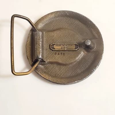 Vintage 1978 Indiana Metal Craft Four Wheelin Brass Belt Buckle CA28 - Thumbnail 3
