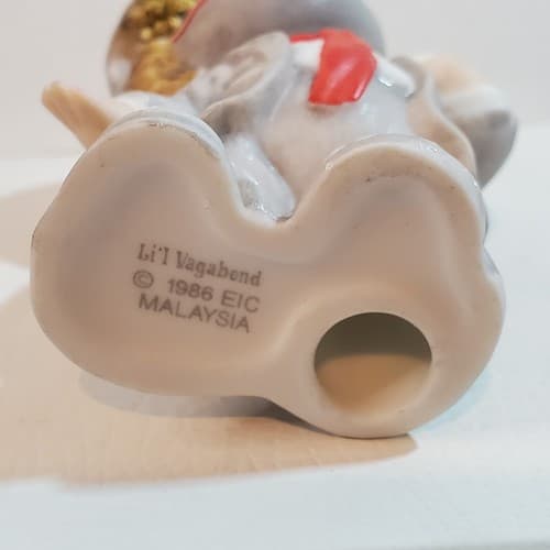 Vintage 1986 Enesco Li'l Vagabond Clown Hobo Figurine Holding Balloons 2.75 inch - Thumbnail 6