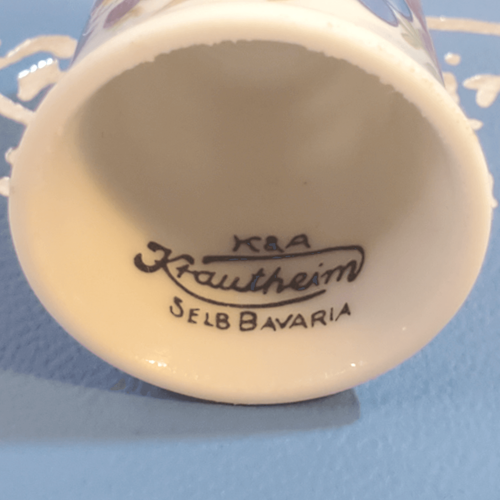 Vtg K & A Krautheim Selb Bavaria Germany Porcelain Floral Thimble Original Box - Thumbnail 6