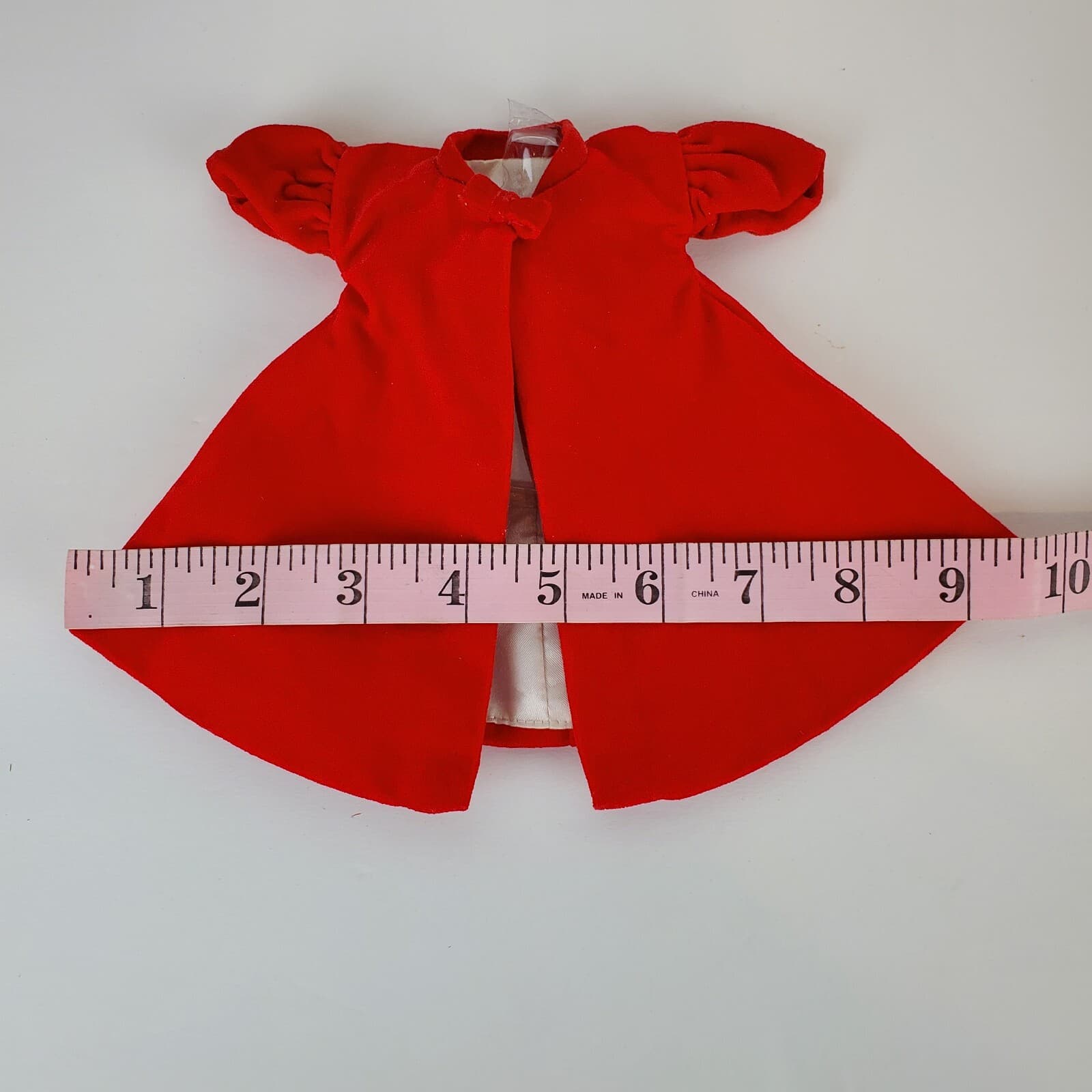 Barbie Doll 1998 Red Velvet Flare Swing Jacket Coat with Plastic Hangar - Thumbnail 10