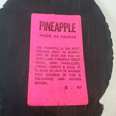 Vintage Pineapple Shaped Ashtray Made From Lava In Hawaii Trinket Dish - Thumbnail 4