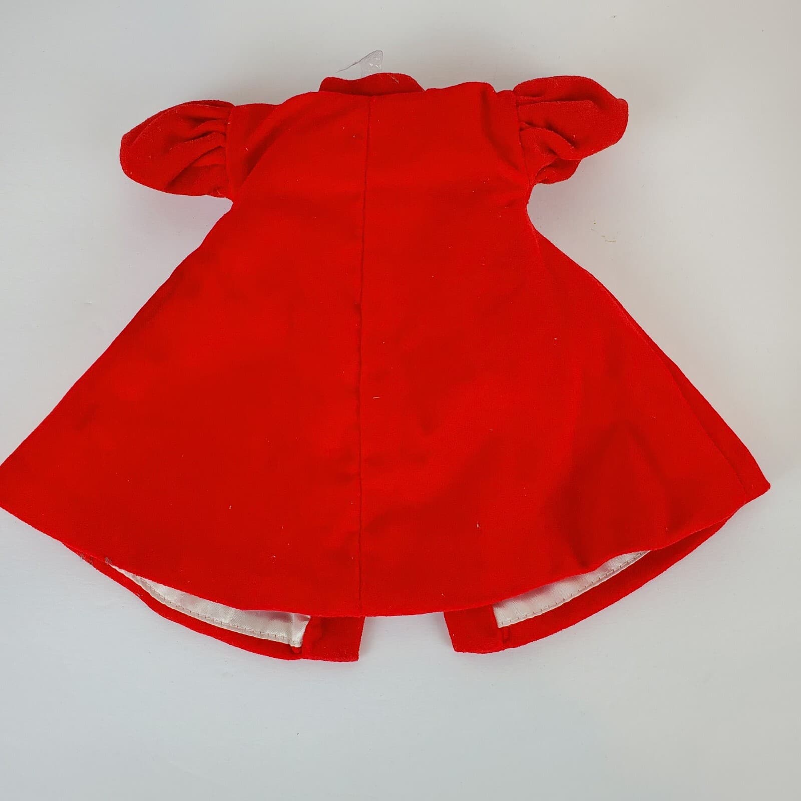 Barbie Doll 1998 Red Velvet Flare Swing Jacket Coat with Plastic Hangar - Thumbnail 3