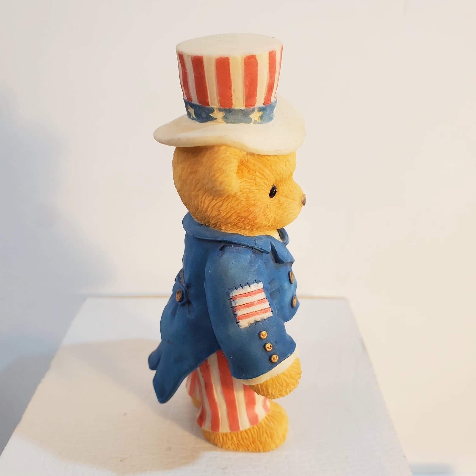 Vintage 1997 Cherished Teddies Sam I Want You To Be My Friend Patriotic Figurine - Thumbnail 3