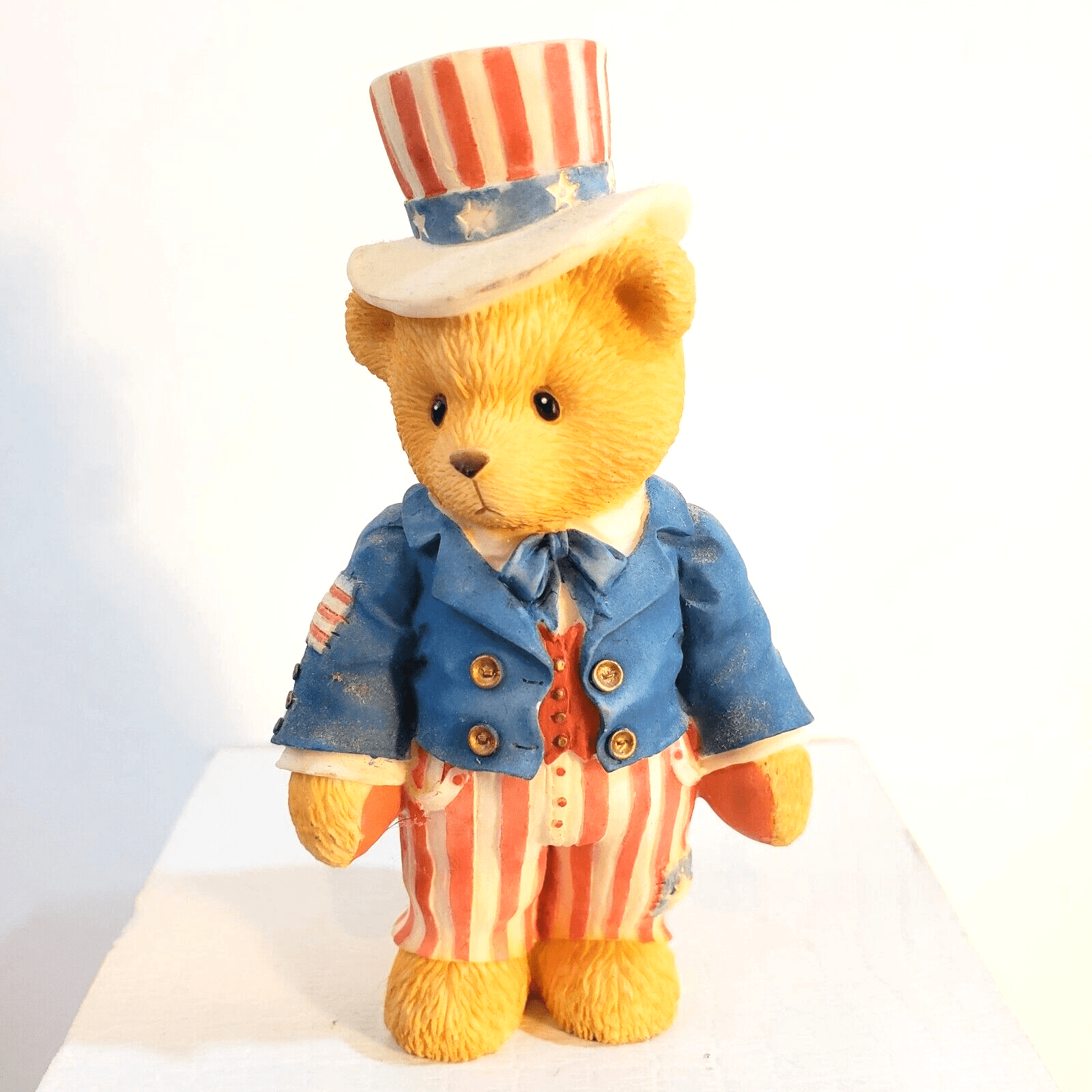 Vintage 1997 Cherished Teddies Sam I Want You To Be My Friend Patriotic Figurine