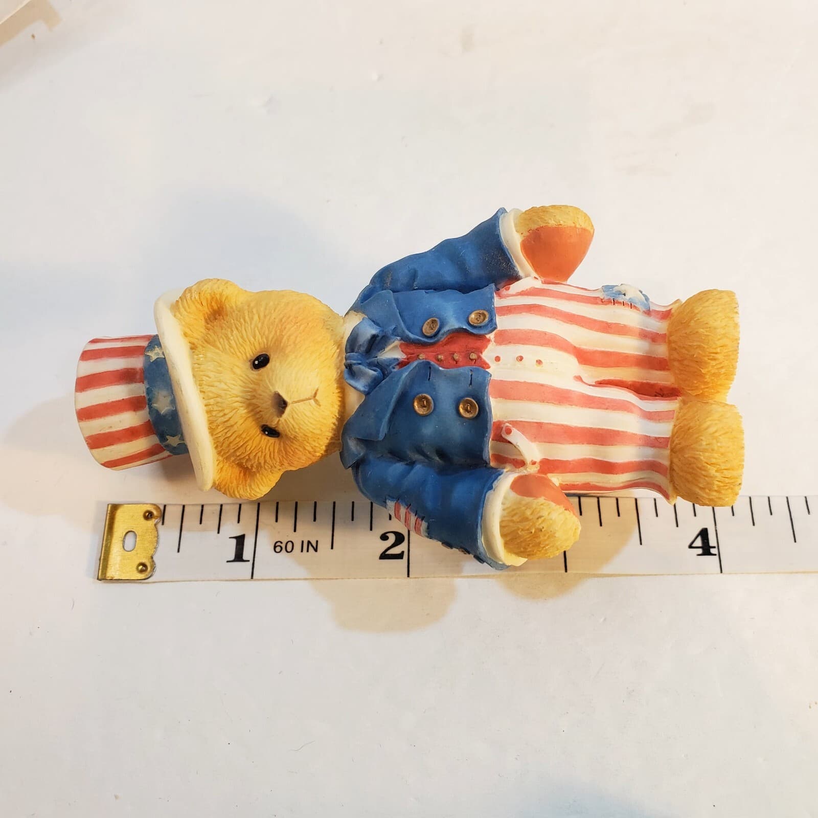 Vintage 1997 Cherished Teddies Sam I Want You To Be My Friend Patriotic Figurine - Thumbnail 7