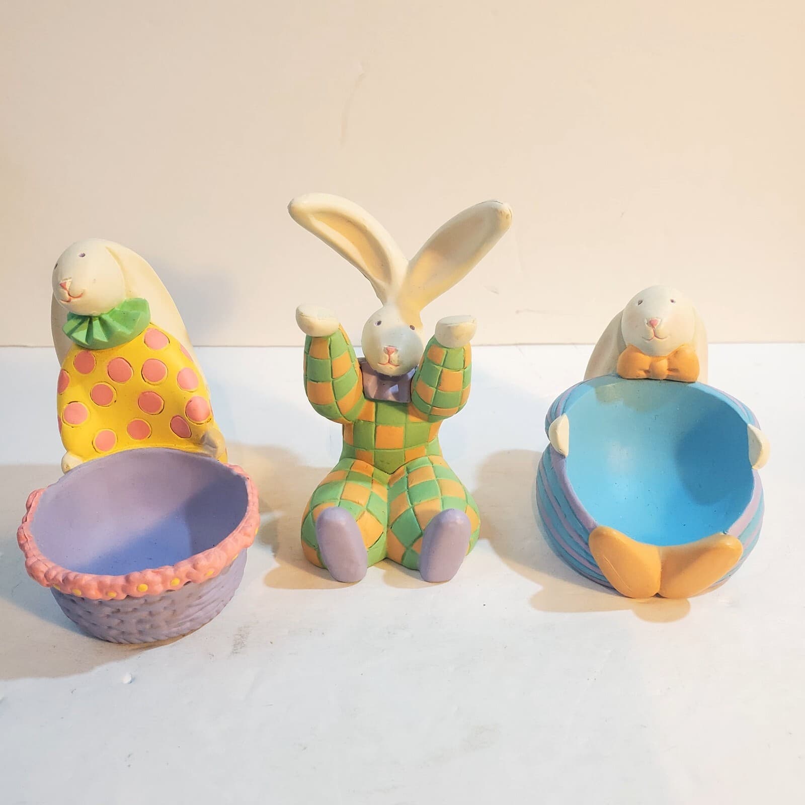 Vintage Avon PVC Easter Egg Holder Figurines Set of 3 Bunny Rabbits Decorations - Thumbnail 2