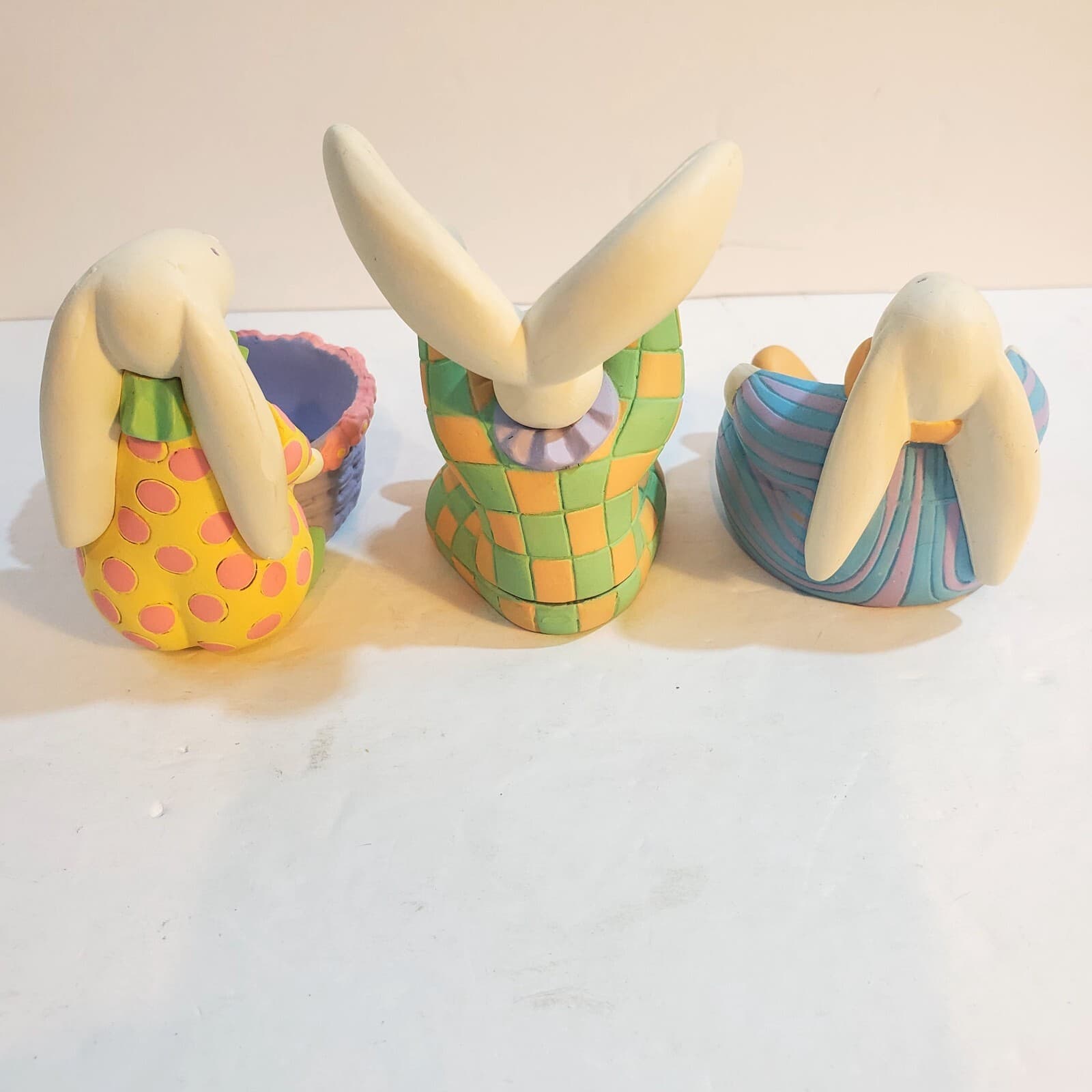 Vintage Avon PVC Easter Egg Holder Figurines Set of 3 Bunny Rabbits Decorations - Thumbnail 6